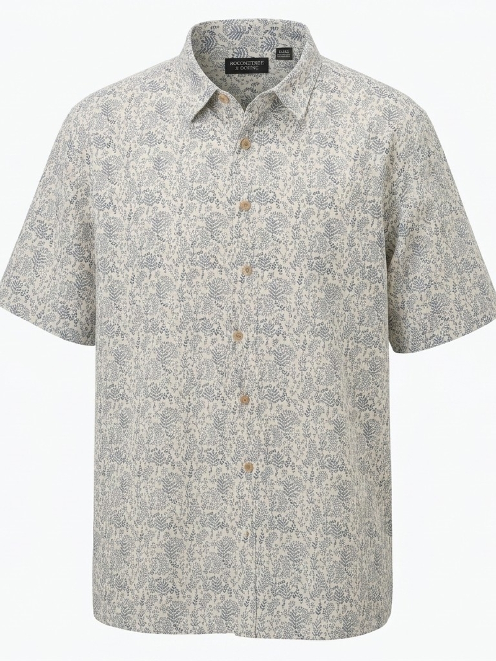 ​Roundtree & Yorke Floral Leaf Button Down Shirt 2XT Big & Tall